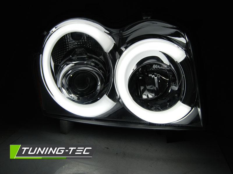 LED Angel Eyes Scheinwerfer für Jeep Grand Cherokee 05-08 chrom